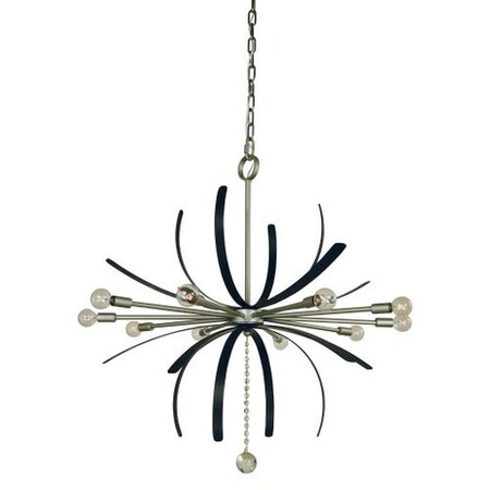 10-Light Satin Pewter With Matte Black Accents Victoria Chandelier